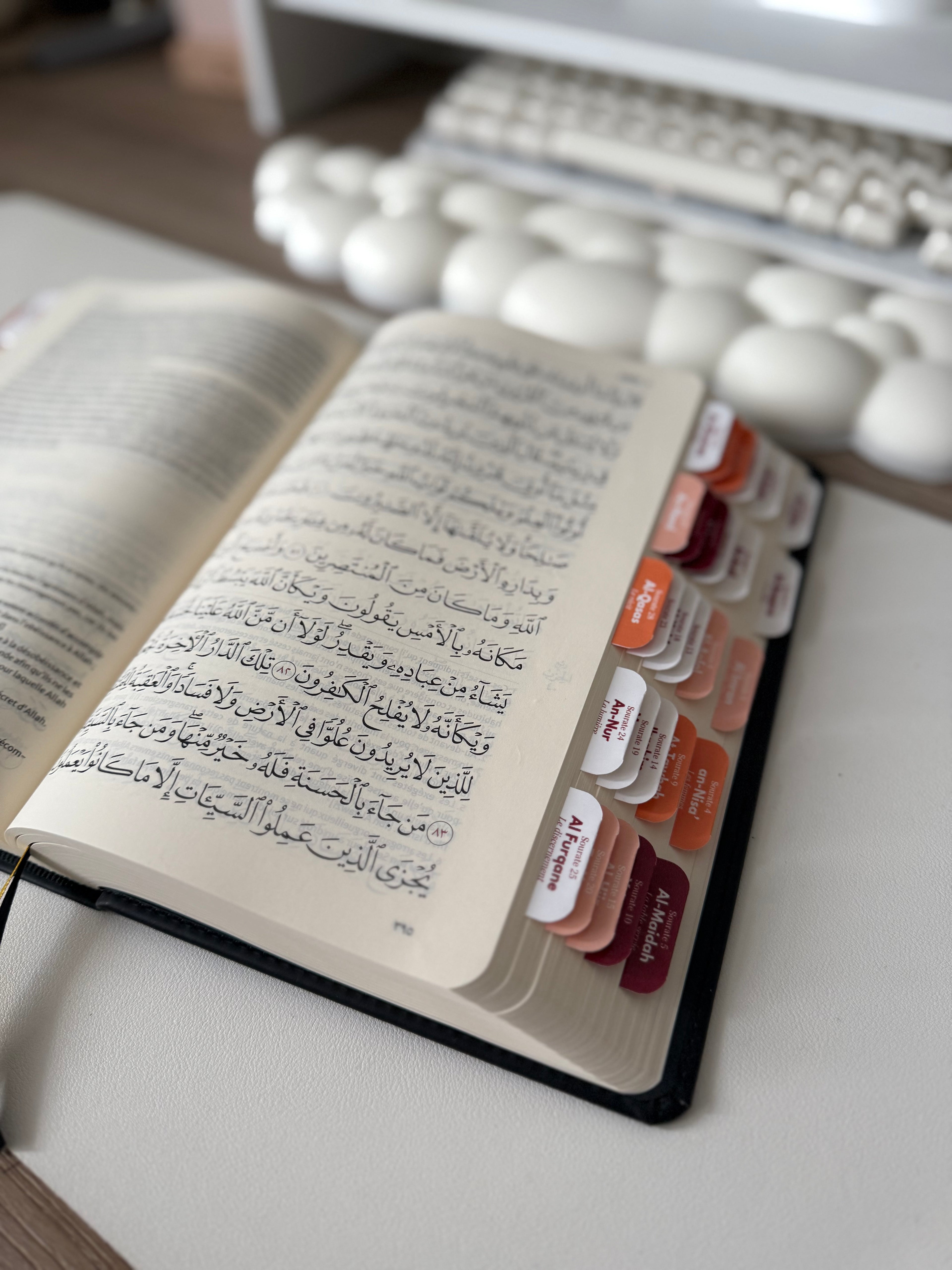 Qur’an avec onglets pêche