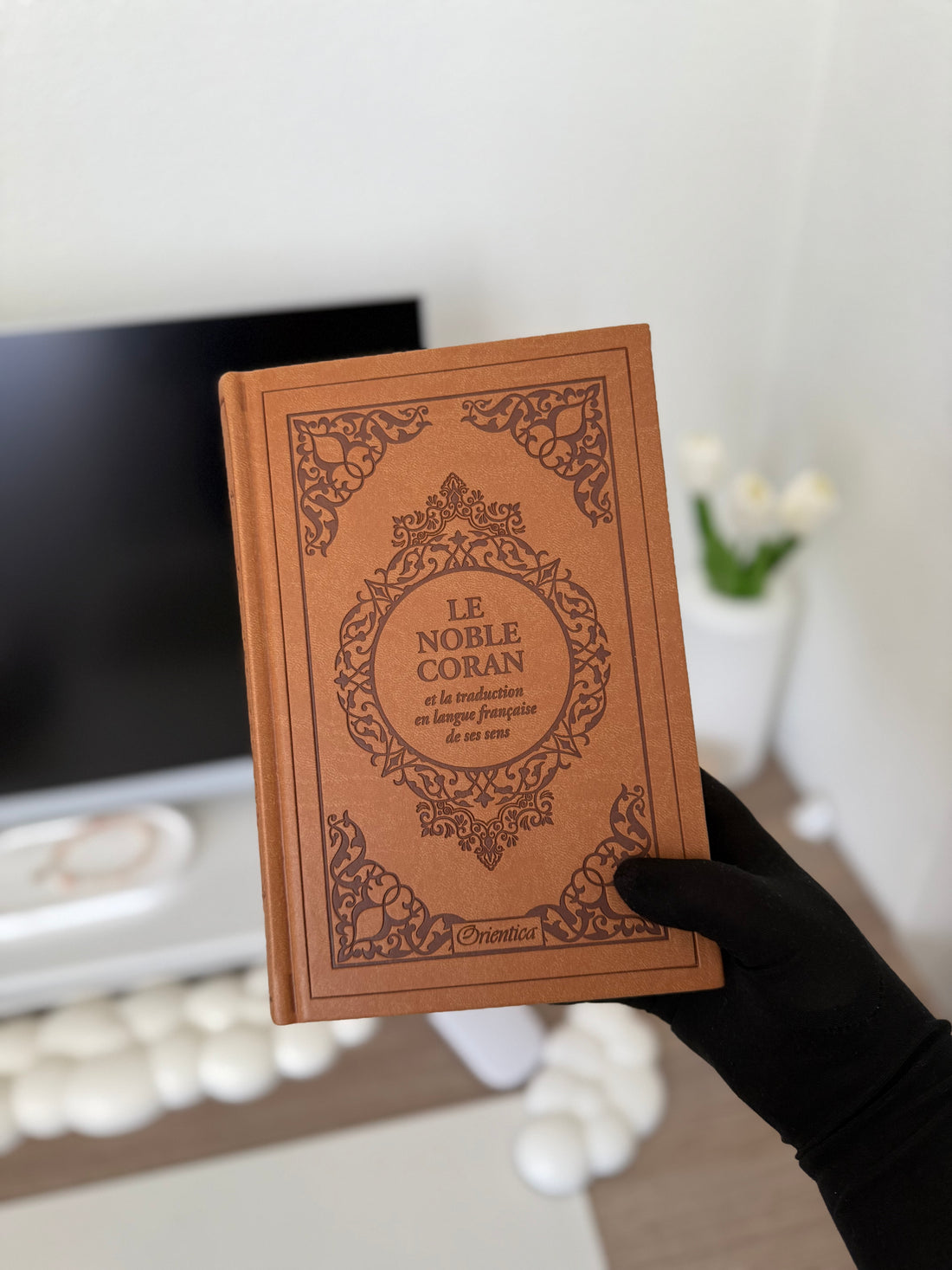 The Noble Quran (bilingual French/Arabic) - Deluxe edition with brown leather hardcover