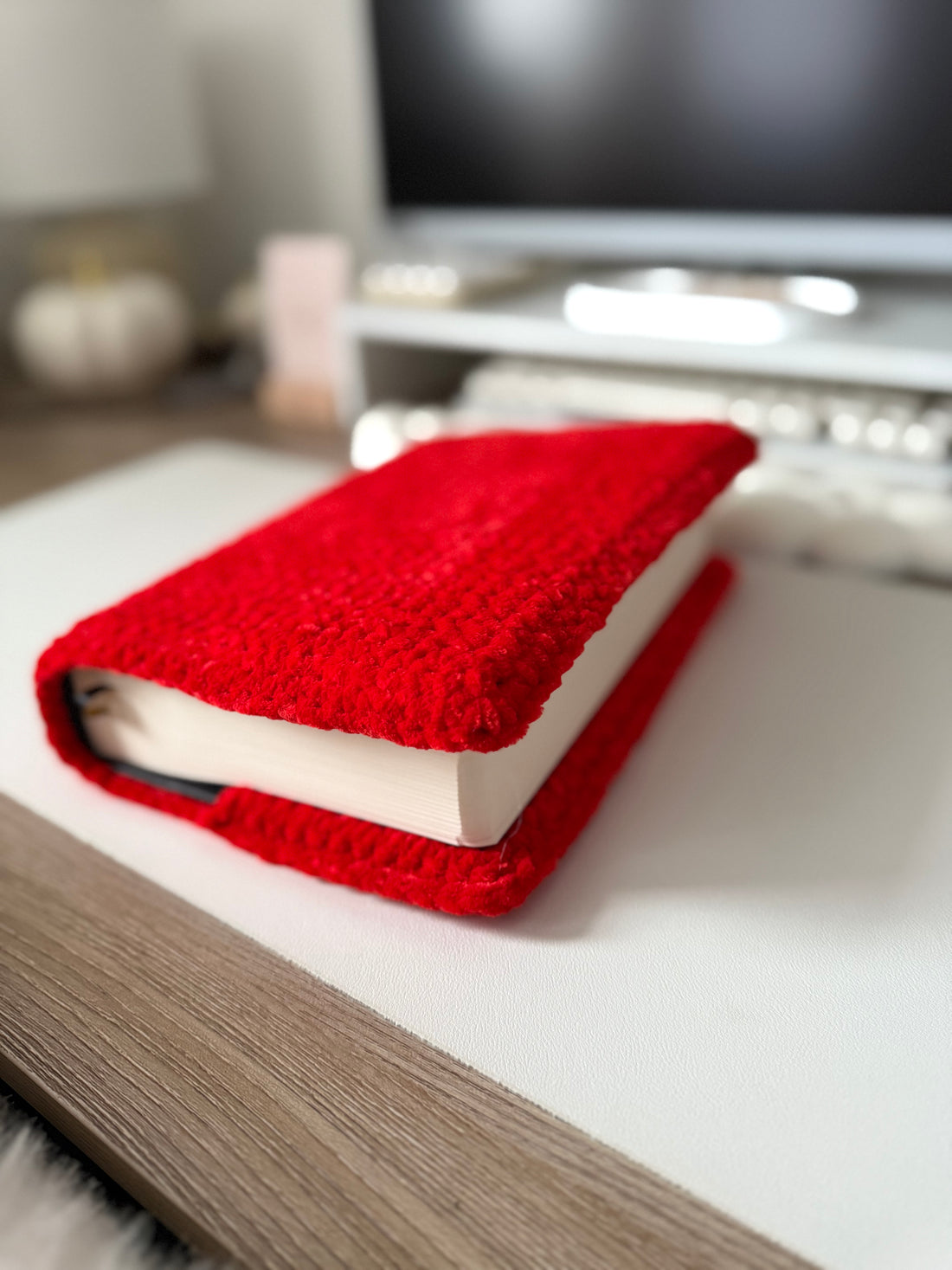 Couverture crochet rouge