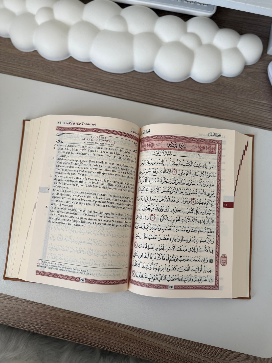 The Noble Quran (bilingual French/Arabic) - Deluxe edition with brown leather hardcover