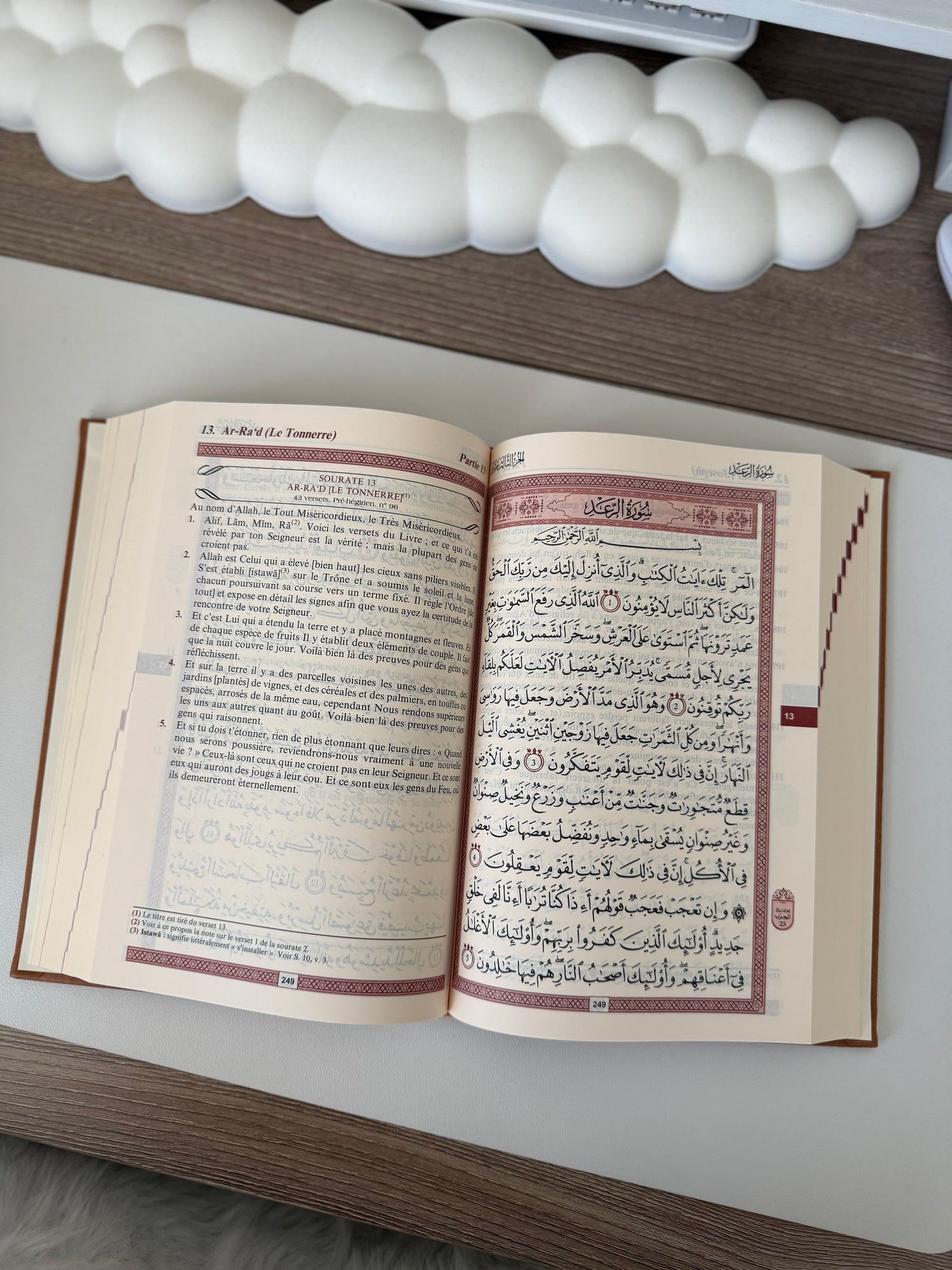 The Noble Quran (bilingual French/Arabic) - Deluxe edition with brown leather hardcover
