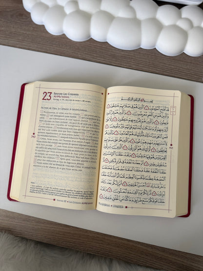 Bilingual pink Quran in burgundy - Tawhid