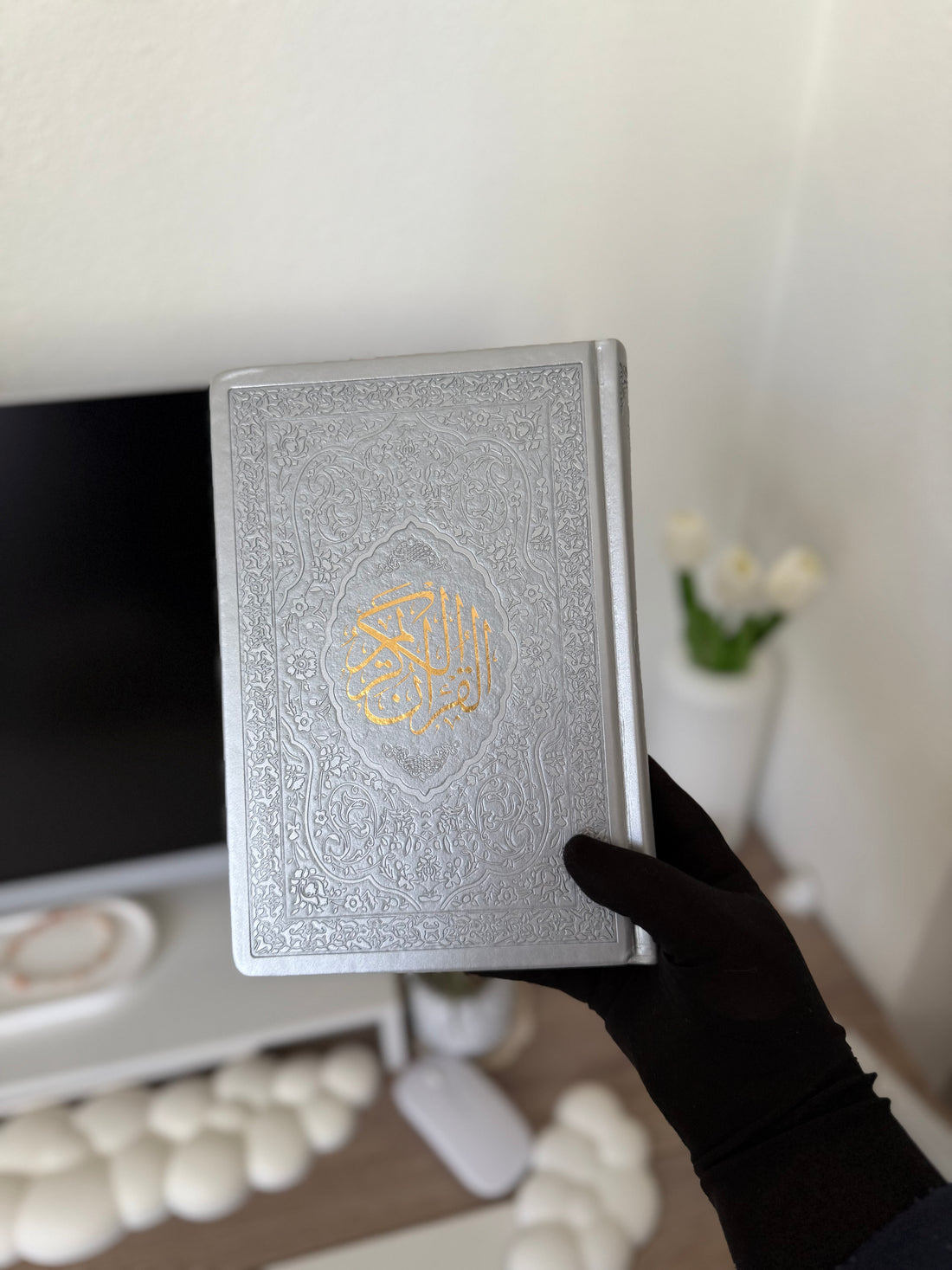 Bilingual Silver Quran with QR Code - Tawhid